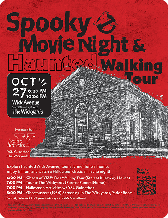 Spooky Movie Night & Haunted Walking Tour poster
