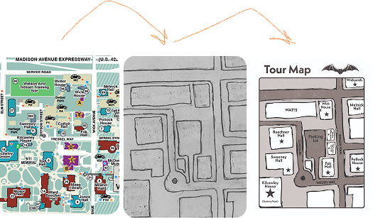 Tour map workflow and layout exploration