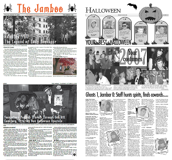 Old newspaper spreads and archive pages used for research